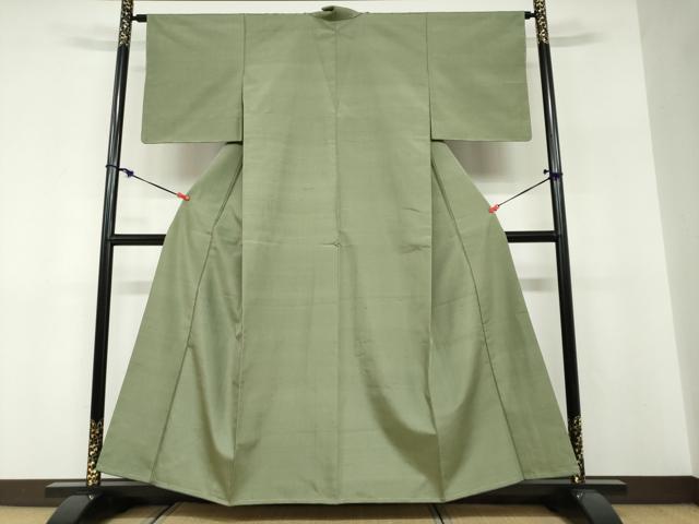 平和屋着物●上質な紬 麹塵色 正絹 逸品 未使用 DABF1418ud