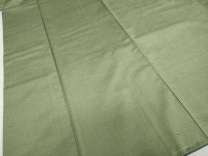 平和屋着物●上質な紬 麹塵色 正絹 逸品 未使用 DABF1418ud