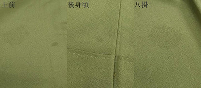 平和屋着物●上質な色無地 本場奄美大島泥染 草色 反端付き 正絹 逸品 DABF1419ud