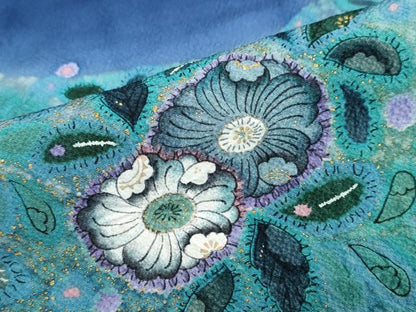 平和屋着物●豪華振袖 辻が花 暈し染め 金彩 正絹 逸品 DABF1422ud