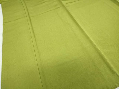 平和屋着物●上質な色無地 雲井染 鶸萌黄色 反端付き 正絹 逸品 未使用 DABF1425ud