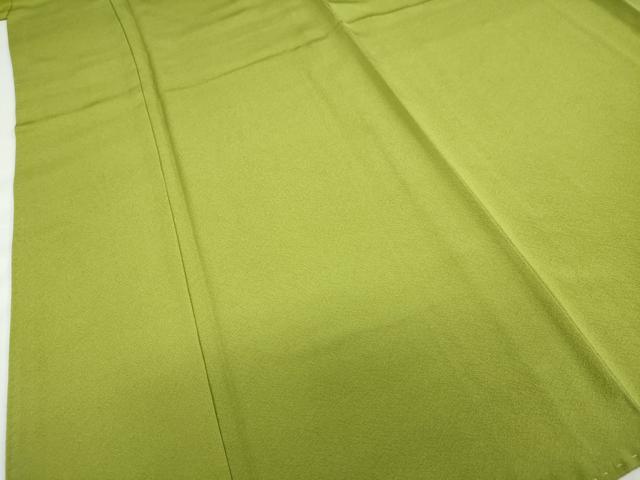 平和屋着物●上質な色無地 雲井染 鶸萌黄色 反端付き 正絹 逸品 未使用 DABF1425ud