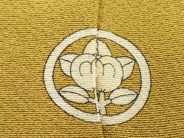 平和屋着物●上質な色無地　芥子色　反端付き　正絹　逸品　未使用　DABF1428ud