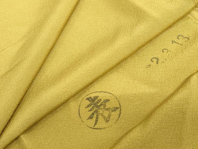 平和屋着物●上質な色無地　芥子色　反端付き　正絹　逸品　未使用　DABF1428ud