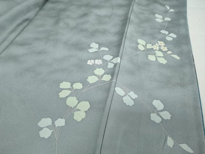 平和屋着物●訪問着　作家物　草花文　シルエット　暈し染め　正絹　逸品　未使用　DABF1430ud