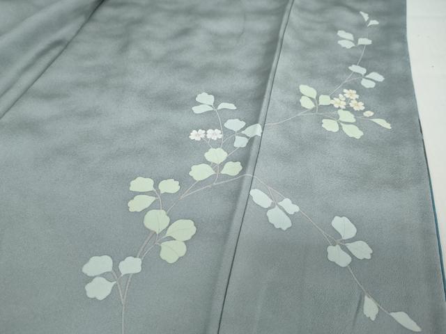 平和屋着物●訪問着　作家物　草花文　シルエット　暈し染め　正絹　逸品　未使用　DABF1430ud