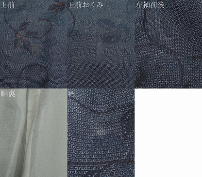 平和屋着物●本塩沢　110亀甲　南天文　正絹　逸品　DABF1434ud
