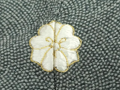 平和屋着物●江戸小紋　鮫小紋柄　鬼しぼ縮緬　正絹　逸品　DABF1435ud