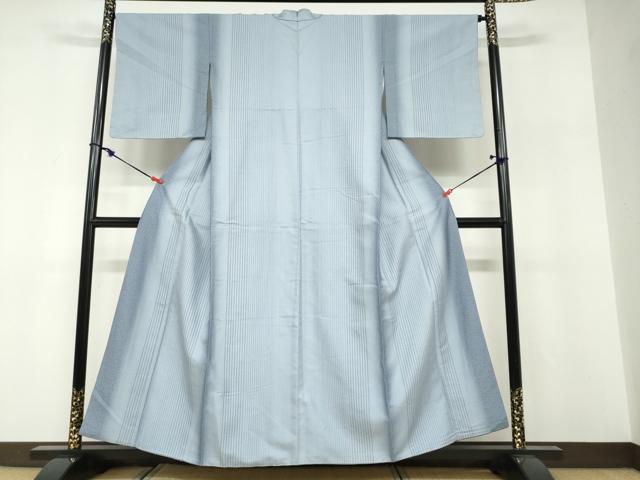 平和屋着物●上質な小紋　変わり縞　正絹　逸品　DABF1437ud
