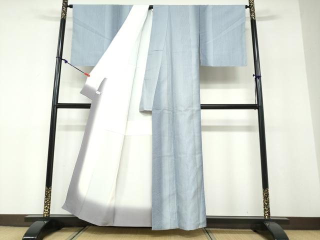 平和屋着物●上質な小紋　変わり縞　正絹　逸品　DABF1437ud