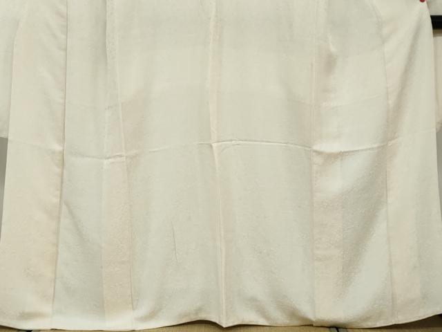 平和屋着物●豪華振袖　草花地紋　練色　正絹　逸品　DABF1439ud