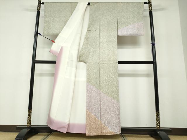 平和屋着物●名門 藤娘きぬたや・総絞り(杢目絞り) 訪問着 乱菊 正絹 逸品 DABF1441ud