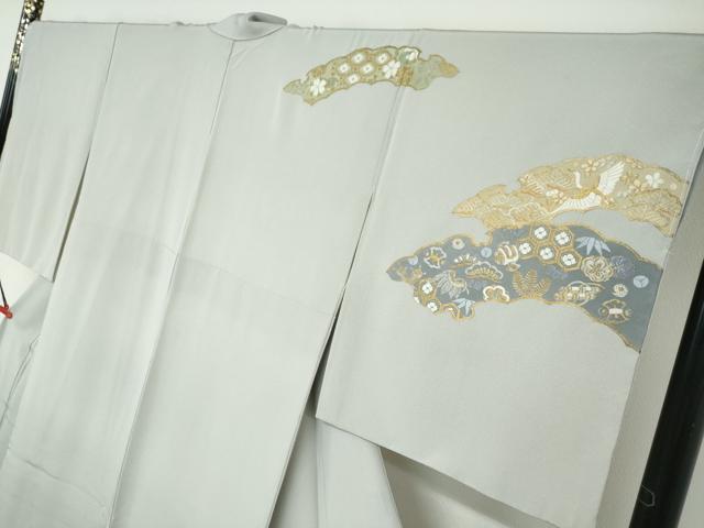 平和屋着物●中国三大刺繍 相良刺繍 訪問着 駒刺繍 立波吉祥草花文 金銀糸 正絹 逸品 未使用 DABF1442ud