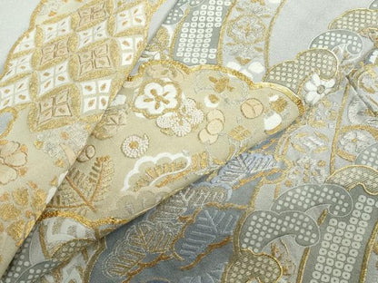 平和屋着物●中国三大刺繍 相良刺繍 訪問着 駒刺繍 立波吉祥草花文 金銀糸 正絹 逸品 未使用 DABF1442ud