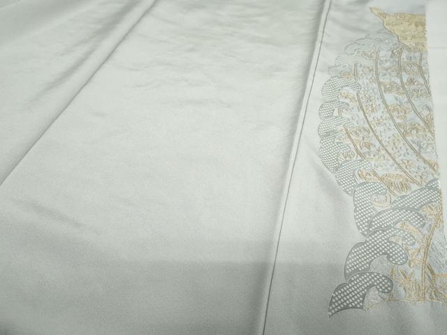 平和屋着物●中国三大刺繍 相良刺繍 訪問着 駒刺繍 立波吉祥草花文 金銀糸 正絹 逸品 未使用 DABF1442ud