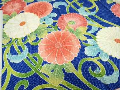 平和屋着物●名門　藤娘きぬたや・総絞り　振袖　草花文　正絹　逸品　DABF1445ud
