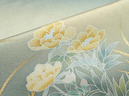 平和屋着物●訪問着 友禅 作家物 草花文 暈し染め 金彩 反端付き 正絹 逸品 DABF1446ud