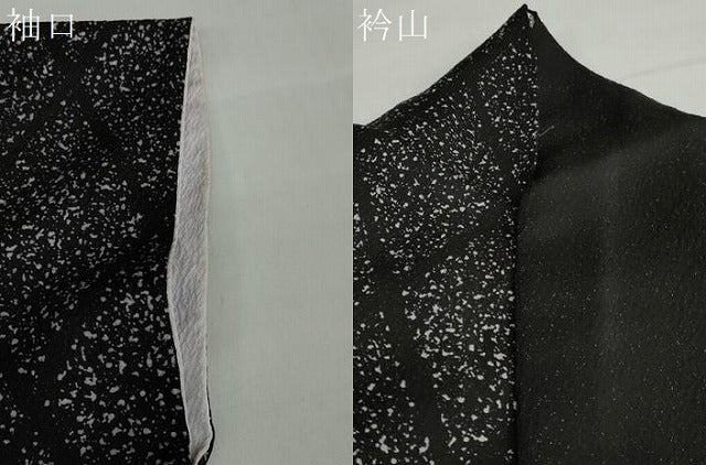 平和屋着物●豪華振袖 舞蝶文 黒地 金彩 銀通し地 正絹 逸品 DABF1448ud