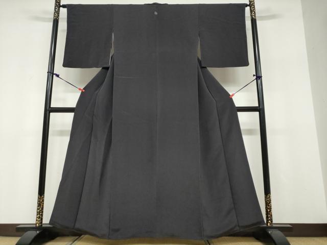 平和屋着物●江戸小紋 万筋 黒色×煤色 正絹 逸品 DABF1449ud