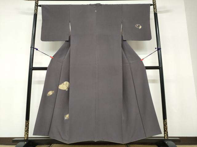 平和屋着物●訪問着 竹屋町刺繍 群鶴文 正絹 逸品 DABF1451ud