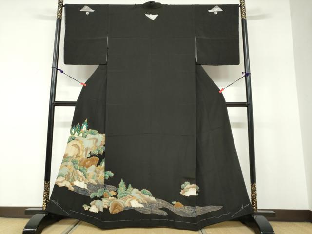 平和屋着物●森青山 黒留袖 浜松文 金彩 正絹 逸品 未使用 DABF1458ud
