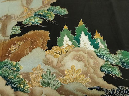 平和屋着物●森青山 黒留袖 浜松文 金彩 正絹 逸品 未使用 DABF1458ud