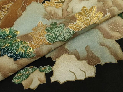 平和屋着物●森青山 黒留袖 浜松文 金彩 正絹 逸品 未使用 DABF1458ud