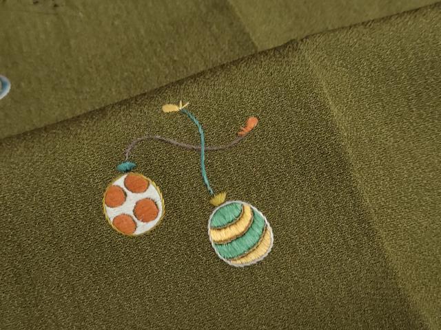 平和屋着物●中国三大刺繍　スワトウ刺繍　汕頭刺繍　訪問着　抽象文様　正絹　逸品　DABF1463ud
