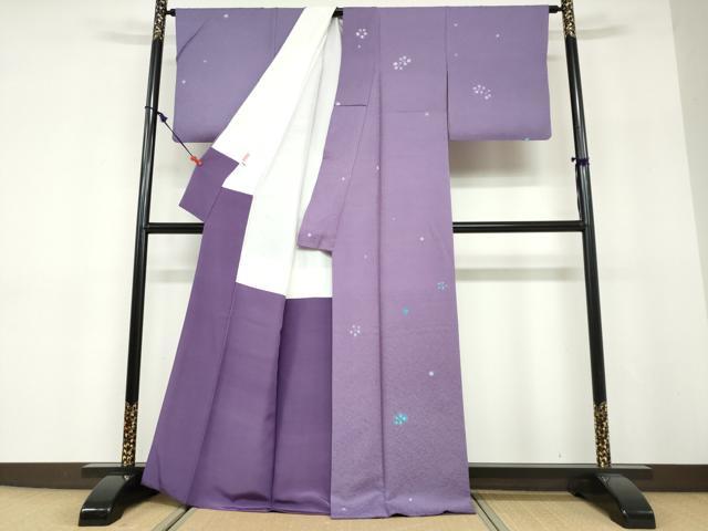 平和屋着物●青山みとも　小紋　舞花文　正絹　逸品　DABF1464ud