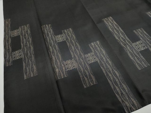 平和屋着物●本場縞大島紬　訪問着　抽象文様　正絹　逸品　DABF1465ud