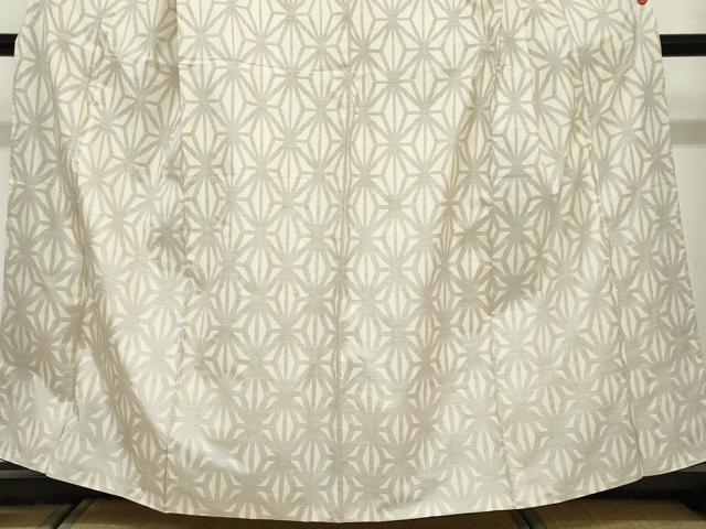 平和屋着物●本場大島紬　白大島　9マルキ　麻の葉文様　正絹　逸品　DABF1472ud