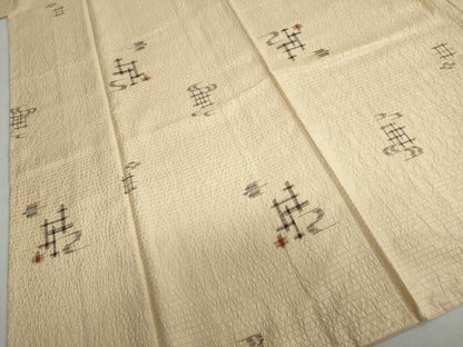 平和屋着物●上質なお召　絣文様　正絹　逸品　未使用　DABF1480ud