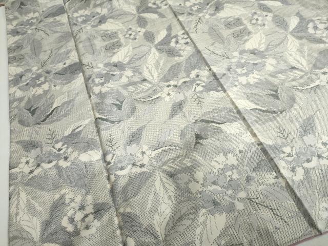 平和屋着物●本場大島紬　白大島　7マルキ　草花文　正絹　逸品　未使用　DABF1482ud