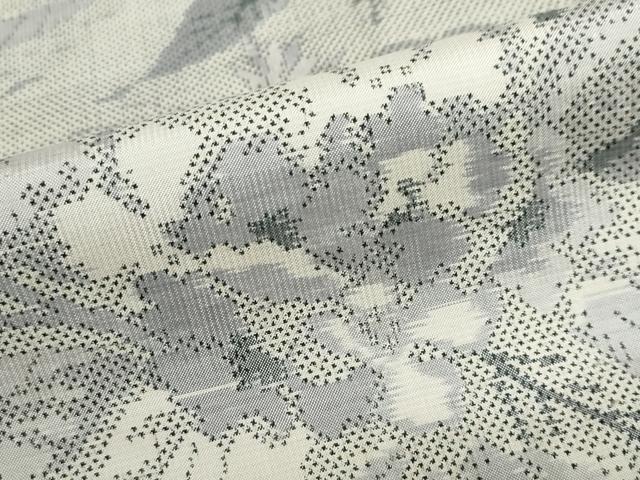 平和屋着物●本場大島紬　白大島　7マルキ　草花文　正絹　逸品　未使用　DABF1482ud