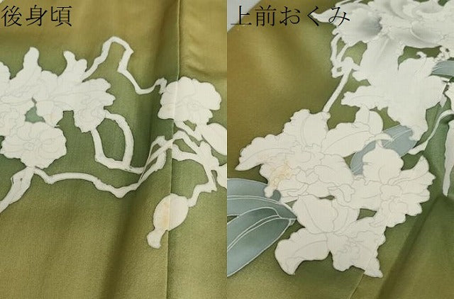 平和屋着物●染色作家　おだに武士　訪問着　草花文　暈し染め　正絹　逸品　DABF1486ud