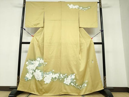 平和屋着物●染色作家　おだに武士　訪問着　草花文　暈し染め　正絹　逸品　DABF1486ud