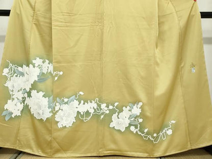 平和屋着物●染色作家　おだに武士　訪問着　草花文　暈し染め　正絹　逸品　DABF1486ud