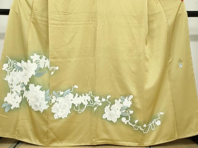 平和屋着物●染色作家　おだに武士　訪問着　草花文　暈し染め　正絹　逸品　DABF1486ud