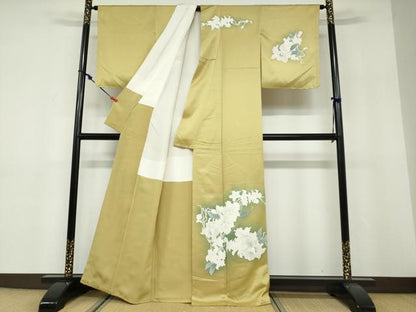 平和屋着物●染色作家　おだに武士　訪問着　草花文　暈し染め　正絹　逸品　DABF1486ud