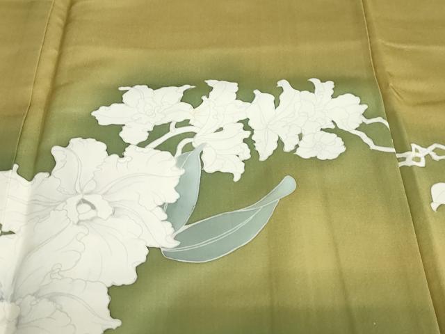 平和屋着物●染色作家　おだに武士　訪問着　草花文　暈し染め　正絹　逸品　DABF1486ud