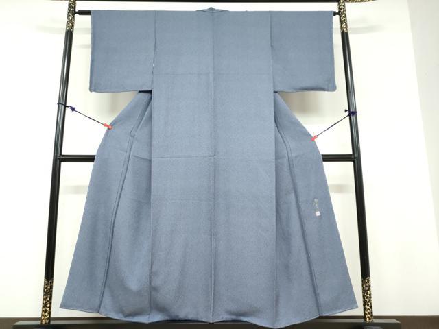 平和屋着物●江戸小紋　作家物　堅牢草木染　煌彩花　鮫小紋柄　反端付き　正絹　逸品　未使用　DABF1488ud
