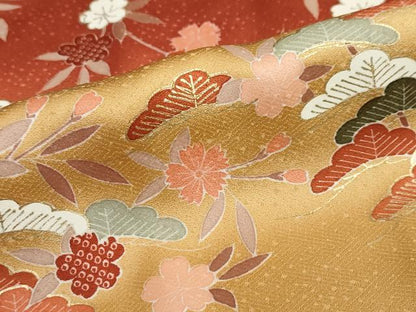 平和屋着物●訪問着　立波草花文　暈し染め　金彩　正絹　逸品　DABF1490ud