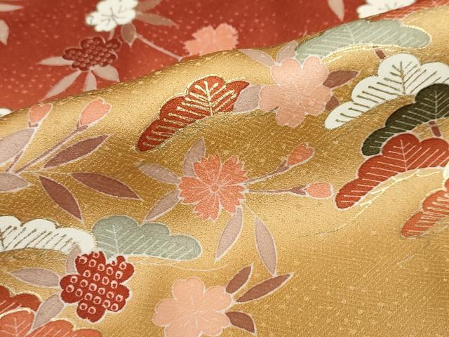 平和屋着物●訪問着　立波草花文　暈し染め　金彩　正絹　逸品　DABF1490ud