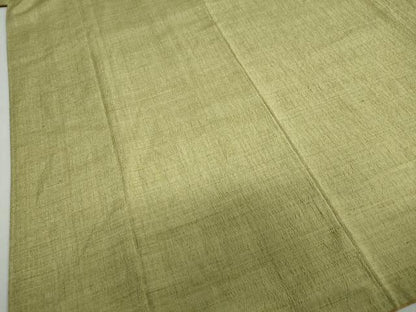 平和屋着物●上質な紬　柳茶色　正絹　逸品　DABF1492ud