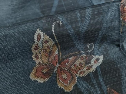 平和屋着物●上質な紬　舞蝶文　正絹　逸品　DABF1494ud