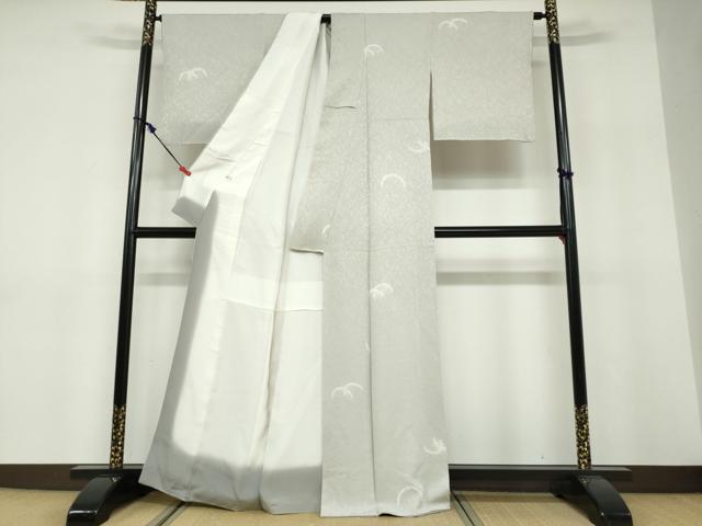平和屋着物●手染屋　吉兵衛　小紋　絞り　抽象文様　反端付き　正絹　逸品　DABF1496ud