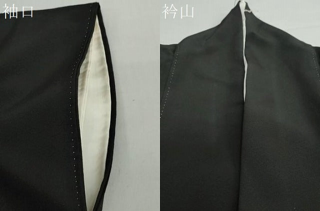 平和屋着物●豪華黒留袖　駒刺繍　南天文　金彩　正絹　逸品　DABF1498ud