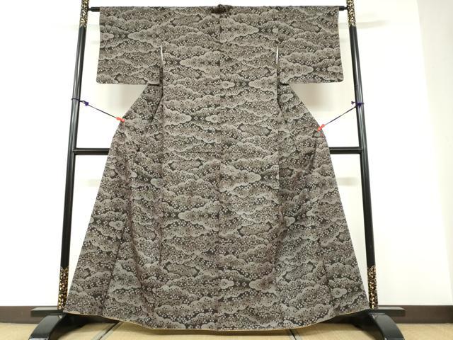平和屋着物●本場大島紬　7マルキ　雲取り花文　正絹　逸品　未使用　DABF1503ud