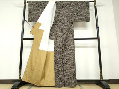 平和屋着物●本場大島紬　7マルキ　雲取り花文　正絹　逸品　未使用　DABF1503ud
