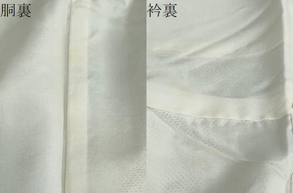 平和屋着物●本場大島紬　白大島　雲取り草花文　正絹　逸品　未使用　DABF1504ud